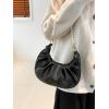 imageSweatyRocks Womens Elegant Clutch Purse Pearl Strap Shoulder Handbag Small Leather Ruched BagBlack