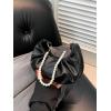 imageSweatyRocks Womens Elegant Clutch Purse Pearl Strap Shoulder Handbag Small Leather Ruched BagBlack