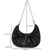 imageSweatyRocks Womens Elegant Clutch Purse Pearl Strap Shoulder Handbag Small Leather Ruched BagBlack