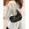 imageSweatyRocks Womens Elegant Clutch Purse Pearl Strap Shoulder Handbag Small Leather Ruched BagBlack