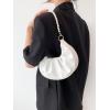 imageSweatyRocks Womens Elegant Clutch Purse Pearl Strap Shoulder Handbag Small Leather Ruched BagWhite