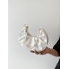 imageSweatyRocks Womens Elegant Clutch Purse Pearl Strap Shoulder Handbag Small Leather Ruched BagWhite