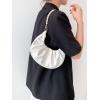 imageSweatyRocks Womens Elegant Clutch Purse Pearl Strap Shoulder Handbag Small Leather Ruched BagWhite