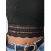 imageSweatyRocks Womens Floral Lace Slim Fit Crop Halter Top Sleeveless Cami Tank TopsBlack