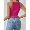 imageSweatyRocks Womens Floral Lace Slim Fit Crop Halter Top Sleeveless Cami Tank TopsHot Pink
