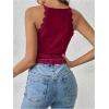 imageSweatyRocks Womens Floral Lace Slim Fit Crop Halter Top Sleeveless Cami Tank TopsRed