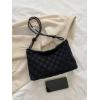 imageSweatyRocks Womens Hobo Purse Checkered Zip Up Shoulder Bag Casual HandbagBlack