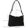 imageSweatyRocks Womens Hobo Purse Checkered Zip Up Shoulder Bag Casual HandbagBlack