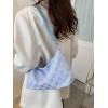 imageSweatyRocks Womens Hobo Purse Checkered Zip Up Shoulder Bag Casual HandbagDusty Blue