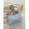 imageSweatyRocks Womens Hobo Purse Checkered Zip Up Shoulder Bag Casual HandbagDusty Blue