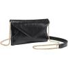 imageSweatyRocks Womens PU Leather Envelop Clutch Evening Bags Chain Strap Flap Square Handbag Solid Mini Crossbody BagsBlack