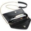 imageSweatyRocks Womens PU Leather Envelop Clutch Evening Bags Chain Strap Flap Square Handbag Solid Mini Crossbody BagsBlack