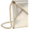 imageSweatyRocks Womens PU Leather Envelop Clutch Evening Bags Chain Strap Flap Square Handbag Solid Mini Crossbody BagsGold