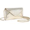 imageSweatyRocks Womens PU Leather Envelop Clutch Evening Bags Chain Strap Flap Square Handbag Solid Mini Crossbody BagsGold