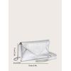 imageSweatyRocks Womens PU Leather Envelop Clutch Evening Bags Chain Strap Flap Square Handbag Solid Mini Crossbody BagsSilver