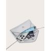 imageSweatyRocks Womens PU Leather Envelop Clutch Evening Bags Chain Strap Flap Square Handbag Solid Mini Crossbody BagsSilver