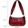 imageSweatyRocks Womens PU Leather Studded Zipper Shoulder Bag Top Handle Casual Crossbody BagBurgundy