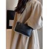 imageSweatyRocks Womens PU Leather Vintage Crossbody Bag Zipper Beaded Chain Envelope Bag Solid Bark Texture Square HandbagBlack