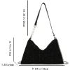 imageSweatyRocks Womens Pearl Top Handle Shoulder Handbag Studded Rivet Small Hobo Bag Punk Crossbody Bag with Chain StrapBlack