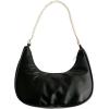 imageSweatyRocks Womens Pearls Chain Top Handle Shoulder Bags PU Leather Zipper Hobo Bags Clutch PursesBlack Pearls