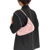 imageSweatyRocks Womens Pearls Chain Top Handle Shoulder Bags PU Leather Zipper Hobo Bags Clutch PursesPink