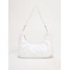 imageSweatyRocks Womens Pearls Chain Top Handle Shoulder Bags PU Leather Zipper Hobo Bags Clutch PursesWhite