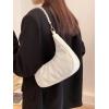 imageSweatyRocks Womens Pearls Chain Top Handle Shoulder Bags PU Leather Zipper Hobo Bags Clutch PursesWhite