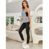 imageSweatyRocks Womens Sleeveless Scoop Neck Shirt Contract Mesh Racerback Tank TopGrey Black