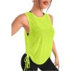 imageSweatyRocks Womens Sleeveless Scoop Neck Shirt Contract Mesh Racerback Tank TopLime Green