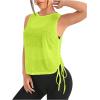 imageSweatyRocks Womens Sleeveless Scoop Neck Shirt Contract Mesh Racerback Tank TopLime Green