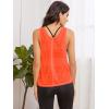 imageSweatyRocks Womens Sleeveless Scoop Neck Shirt Contract Mesh Racerback Tank TopNeon Orange
