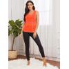 imageSweatyRocks Womens Sleeveless Scoop Neck Shirt Contract Mesh Racerback Tank TopNeon Orange