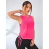 imageSweatyRocks Womens Sleeveless Scoop Neck Shirt Contract Mesh Racerback Tank TopNeon Pink