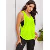 imageSweatyRocks Womens Sleeveless Scoop Neck Shirt Contract Mesh Racerback Tank TopNeon Yellow