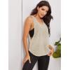 imageSweatyRocks Womens Sleeveless Scoop Neck Shirt Contract Mesh Racerback Tank TopPale Beige
