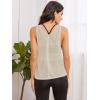 imageSweatyRocks Womens Sleeveless Scoop Neck Shirt Contract Mesh Racerback Tank TopPale Beige