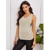 imageSweatyRocks Womens Sleeveless Scoop Neck Shirt Contract Mesh Racerback Tank TopPale Beige