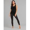 imageSweatyRocks Womens Sleeveless Scoop Neck Shirt Contract Mesh Racerback Tank TopPlain Black