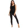 imageSweatyRocks Womens Sleeveless Scoop Neck Shirt Contract Mesh Racerback Tank TopPlain Black