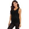 imageSweatyRocks Womens Sleeveless Scoop Neck Shirt Contract Mesh Racerback Tank TopPlain Black