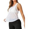 imageSweatyRocks Womens Sleeveless Scoop Neck Shirt Contract Mesh Racerback Tank TopPlain White