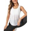 imageSweatyRocks Womens Sleeveless Scoop Neck Shirt Contract Mesh Racerback Tank TopPlain White