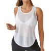 imageSweatyRocks Womens Sleeveless Scoop Neck Shirt Contract Mesh Racerback Tank TopPlain White