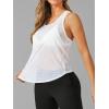 imageSweatyRocks Womens Sleeveless Scoop Neck Shirt Contract Mesh Racerback Tank TopPlain White