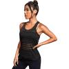 imageSweatyRocks Womens Sleeveless Scoop Neck Shirt Contract Mesh Racerback Tank TopPure Black