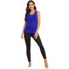 imageSweatyRocks Womens Sleeveless Scoop Neck Shirt Contract Mesh Racerback Tank TopRoyal Blue