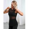 imageSweatyRocks Womens Sleeveless Scoop Neck Shirt Contract Mesh Racerback Tank TopSee Through Black