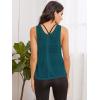 imageSweatyRocks Womens Sleeveless Scoop Neck Shirt Contract Mesh Racerback Tank TopSolid Blue