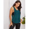 imageSweatyRocks Womens Sleeveless Scoop Neck Shirt Contract Mesh Racerback Tank TopSolid Blue