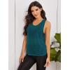 imageSweatyRocks Womens Sleeveless Scoop Neck Shirt Contract Mesh Racerback Tank TopSolid Blue